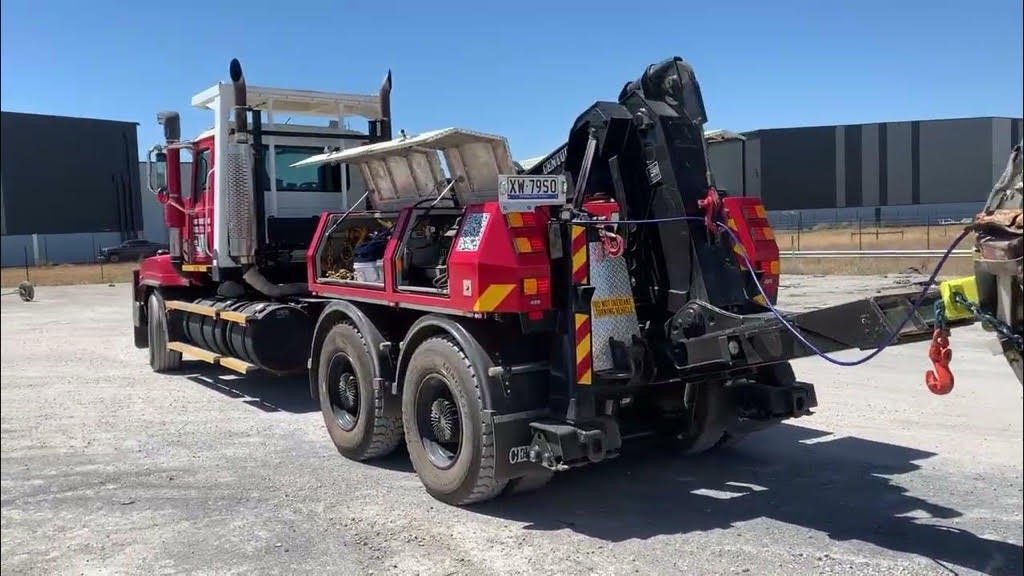 Severely Damaged Semi Trailer Reverse Tow Relocation